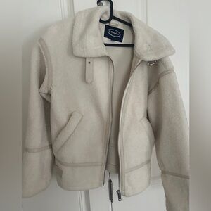 Scoop Cream Sherpa Bomber Jacket